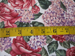 3-2/3 YDS RED ROSES & LAVENDER HYACINTHS 100% COTTON OOP TIMELESS TREASURES