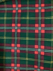 Heavy Canvas Flannel Green Red Yellow White Plaid 5Y x44″W VTG Concord Fabric