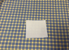 Vintage Plaid Checked Squares Print Fabric Yellow White And Blue 100% Cotton BTY