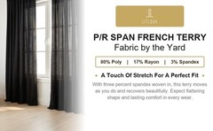 French Terry Knit Fabric by the Yard 4-Way Stretch Poly Rayon Spandex 190 GSM