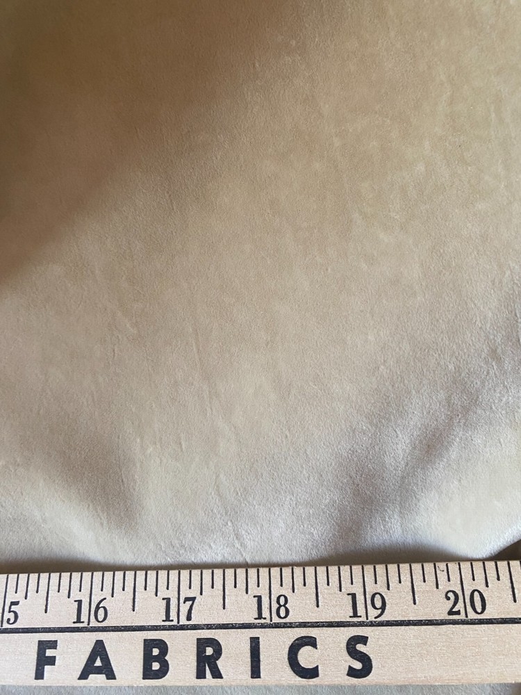 Ivory / Light Beige Microfiber Velvet Upholstery Fabric By the Yard (R389-RK16)