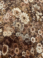 Floral Earth tones Tapestry Woven Pattern Upholstery Fabric 41 x 121 (3+yd) A216