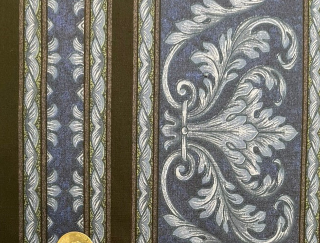 Jaipur stripe in dark blue, grey and black by Jinny Beyer for RJR Fabrics