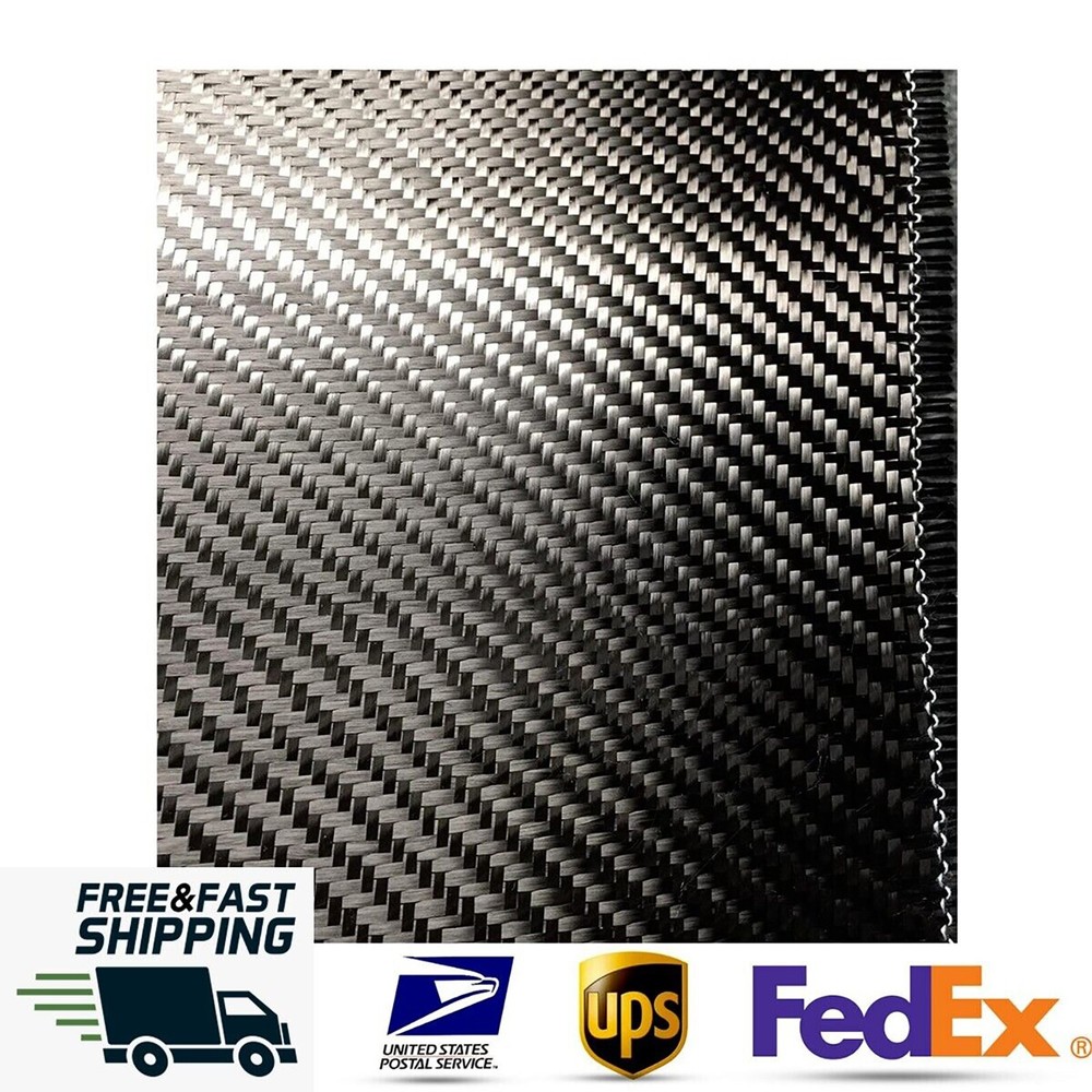 Carbon Fiber Fabric Cloth Black Fiber Twill Weave 11.8″ x 39.5″ 3K 200g/m 30cm