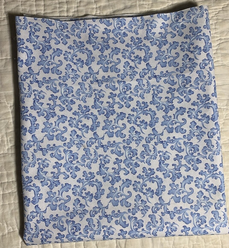 1 Yd “My Collection” Hancock’s Blue on White #HF-C 9854 Cotton Fabric, 2006, 44″