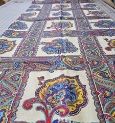 3.5 Yards Vintage Cranston Crantex Cotton Paisley Fabric Quilting Crafts Sewing