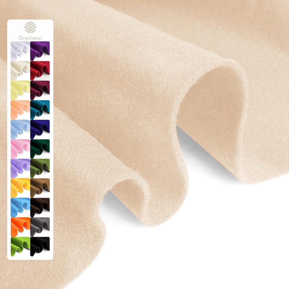 Nude Color Soft Felt Fabric Sheet 18″ x 36″ 1.6mm Thick Craft Material