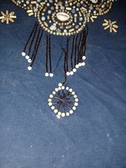 Fabric Remnant with Beads & Shells