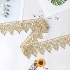 2.1 Inch 5 Yards Lace Edge Trim Gold for Sewing Fabric DIY Craft Clothes Curt…