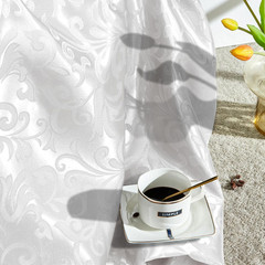 White Satin Fabric by the Yard, 60″ Wide, 10 Yards | Shiny Damask Design, for B