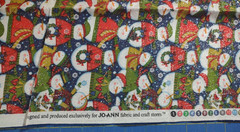 Lot of 5 Cotton Christmas Holiday Winter Prints Snowman 3+ yds total