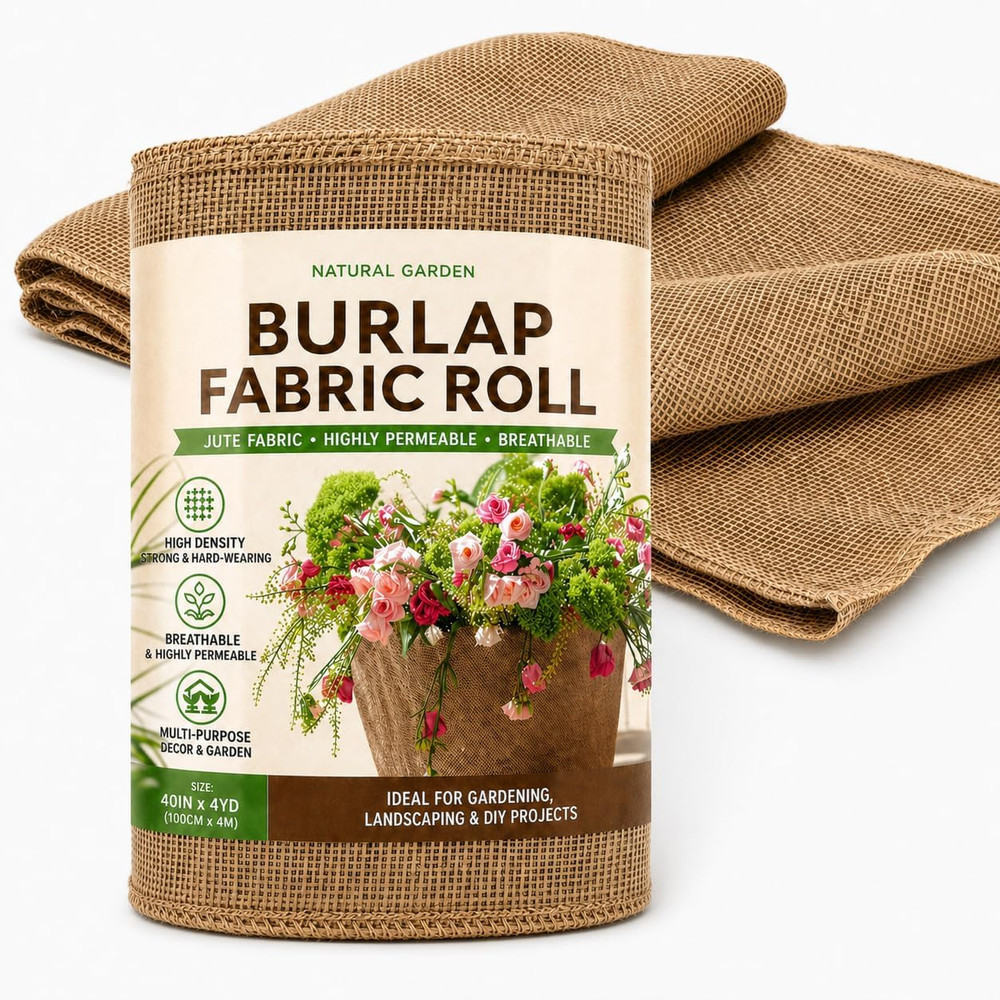 Burlap Fabric Roll – Garden Burlap Fabric Roll 40″ X 13 Feet Natural Burlap