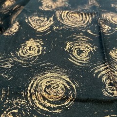 Heavy Metal Ro Gregg Northcott Copper Metallic on Black Cotton Quilting Fabric