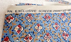 1981 Atelier Original Pink Blue Taupe Floral Fabric 37 x 39 inch Plus
