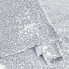 Vonty Sequin Fabric by The Yard – 1 Yard Silver Sequin Fabric, Glitter Fabric Sp