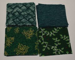 286 – Fabric Squares 5″ & 2.5″ charm lot rotary cut Christmas poinsettia angels