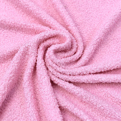 Pink Curly Teddy Fleece Sherpa Faux Fur Fabric, 1 Yard | 63″ Wide, Fluffy Soft,