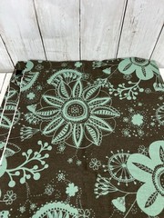 VTG Poly Cotton Fabric Decorator Woven Green Brown 2.33 yards 44″ Wide Hancock