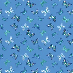 BENARTEX – Capri by Kanvas Studio – Capri Butterfiles – Blue ,1/4 yard