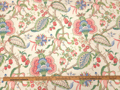 Covington LEICESTER MULTI Red Green Blue Floral Jacobean Designer Print Fabric