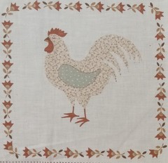 Vtg~Country Classics Prairie by Ameritex ~”Rooster”~ Cotton Fabric ~ 8″x7.75″