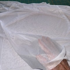 Stretch Fabric Dancer Mesh Shimmer Pure White 60” Wide, 3.67 Yards