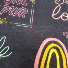 Joann Super Snuggle Cotton Flannel Fabric girl power Peace Sign Love Hearts