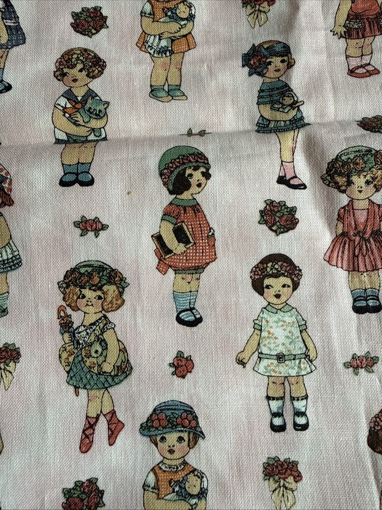 Paper Dolls by Sheryl Rae Marquez for Windham Fabrics Cotton Fabric Remnant Pc