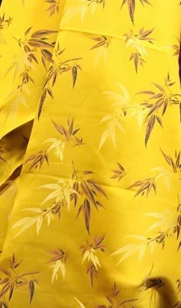 Dark gold Chinese Bamboo Brocade Satin Apparel Fabric by the yard 45″ Wide