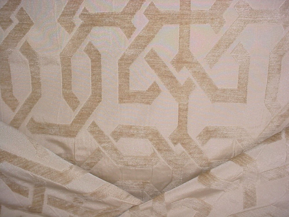 18Y Scalamandre VX 00487244 Wexford Parchment Chenille Lattice Upholstery Fabric