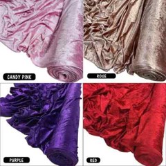 Crushed Velvet Fabric 4Way Stretch Solid Crushed 16 Colors