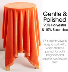 Pico Textiles 1 Yard Bolt Orange Stretch Velvet Fabric, 60″ Wide, Skirts