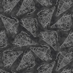 Blank Quilting Express Tracks Train on Black Cotton Fabric 1 yard + 9″ x 43″
