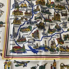 VTG Fabric Original Kinsterhanddruch West Germany New Trains 100% Viscose