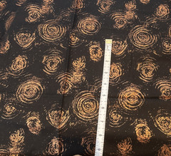 Heavy Metal Ro Gregg Northcott Copper Metallic on Black Cotton Quilting Fabric