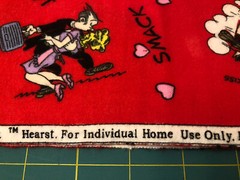 Dagwood/Blondie Flannel Fabric. Made In 2005. 42″ W. 2.33 Yard Piece.