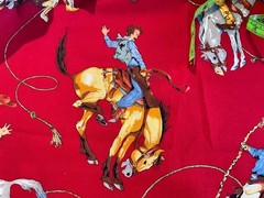Alexander Henry 1991 Wild Men Wild Horses western, cowboy rodeo 1 yd. 30” RARE