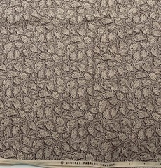 Vintage General Fabrics Gray Black Dotted Leaf Print Quilting Fabric 1.66 yds