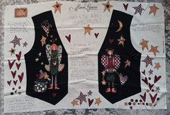 Vintage Alma Lynn Folk Art Angel Cotton vest panel-one size