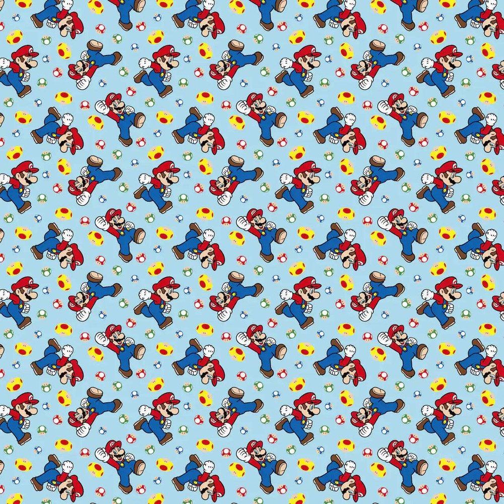Nintendo® Mario and Mushroom Toss Cotton Fabric