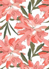 55” Wide By Yard Pink Floral Dress Fabric Soft Viscose Poplin Material Sewing