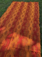 VTG MCM Woven Sheer Geometric Pattern Fabric 2 Cuts-5.1 Yard Total Textured