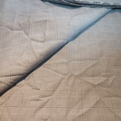 6 Yards Grey White Windowpane Plaid Oxford Fabric 60″ wide 100% Polyester