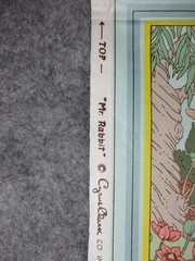 Vintage Cyrus Clark Story Book Cheater Quilt Mr Rabbit 18 Panel Pastels 81×37″
