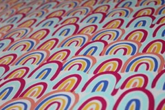 GIRL Girls Fabric Fat Quarter FQ {100% COTTON} Rainbows Rainbow Colorful HAPPY