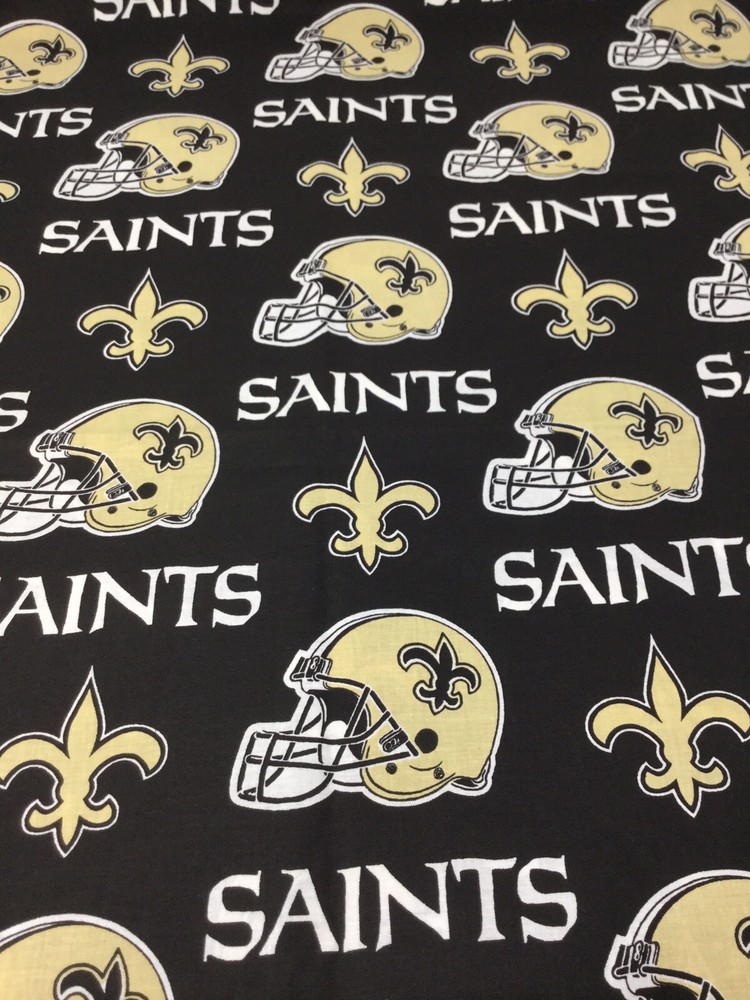 New Orleans Saints 100% Cotton Fabric 1 Yard + 21 Inches One Piece New