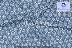 5 Yard Cotton Blue Hand Block Indigo Print Fabric Natural Dyes Indian