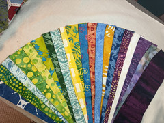 Batik Fabric Strips 20 pieces 2.5″x 42-44″ ribbon jelly roll Variety brights