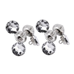 Diamante Silver Rhinestone Crystal Round Buttons Sewing Craft (20mm) CHU