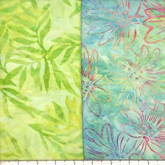 Lot 10 Fat Quarters Bouquet #2 Batik Lunn Fabric FQ Pack 100% Cotton Flowers